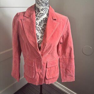 Retro 90’s Marcelle Renee pink leather blazer jacket vintage